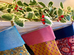 Indian Print Christmas Stockings on Fireplace