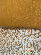 yellow and floral linen quilted stocking