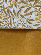 yellow and floral linen quilted stocking