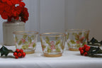 decorative tealight holders with holly and berry pattern 